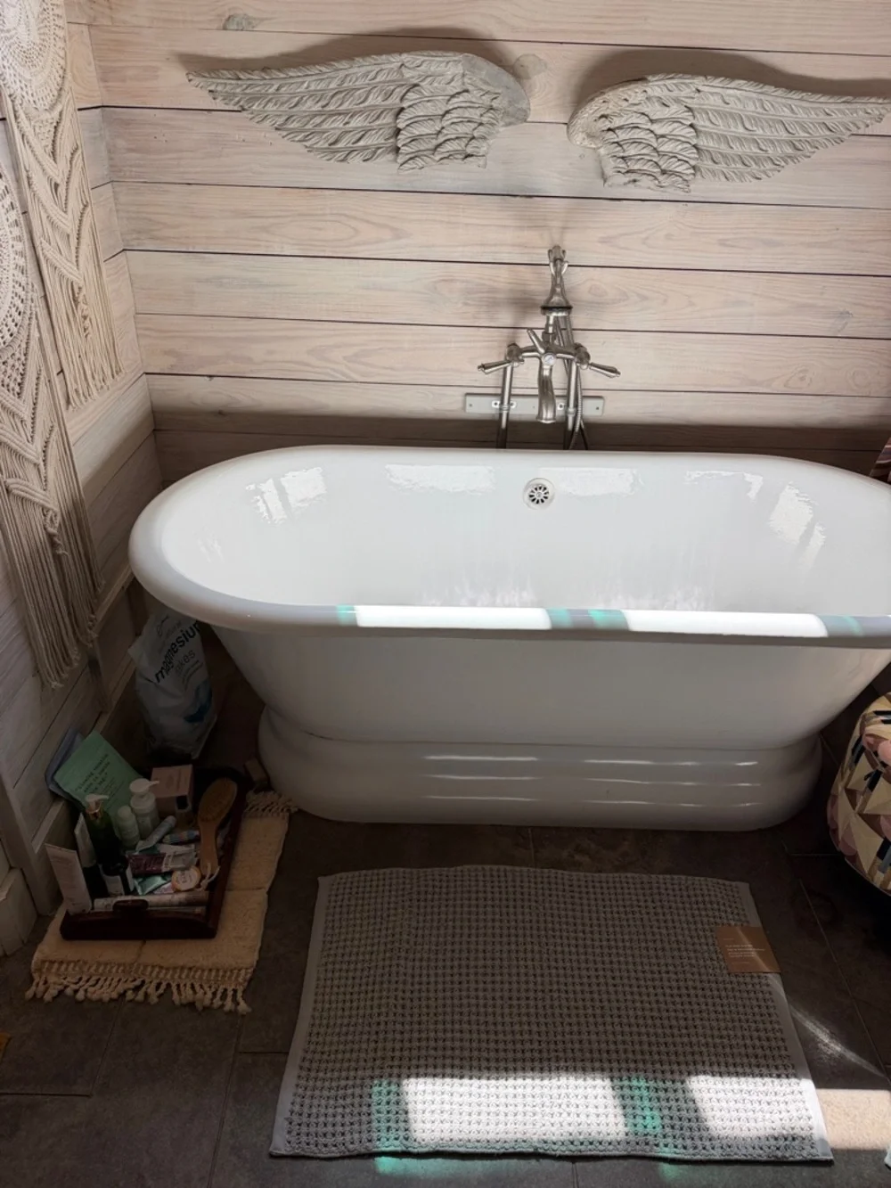 West Elm Plush Waffle Bath Mat in Light Gray